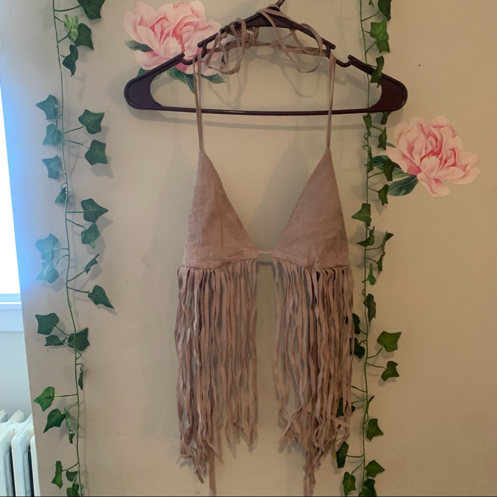 Leather Fringe Top